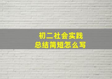 初二社会实践总结简短怎么写