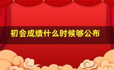 初会成绩什么时候够公布