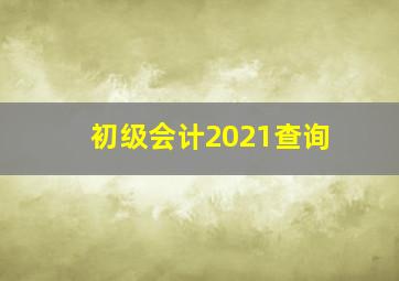 初级会计2021查询