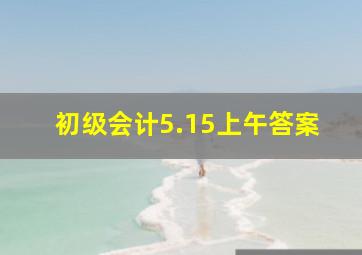 初级会计5.15上午答案