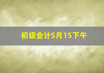 初级会计5月15下午