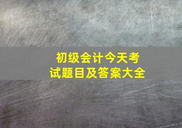 初级会计今天考试题目及答案大全