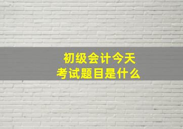 初级会计今天考试题目是什么