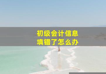 初级会计信息填错了怎么办