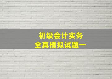 初级会计实务全真模拟试题一