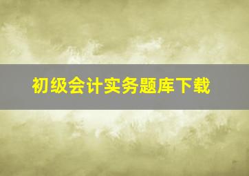 初级会计实务题库下载