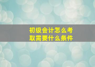 初级会计怎么考取需要什么条件