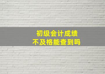 初级会计成绩不及格能查到吗