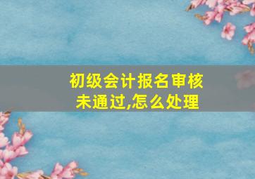 初级会计报名审核未通过,怎么处理