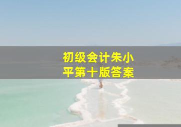 初级会计朱小平第十版答案