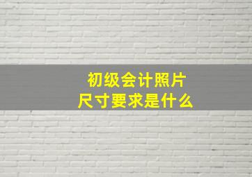 初级会计照片尺寸要求是什么