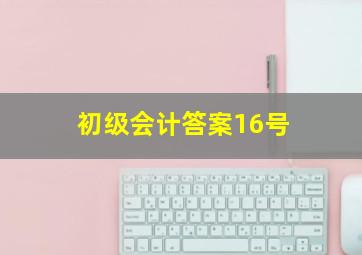 初级会计答案16号