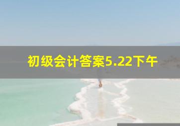 初级会计答案5.22下午