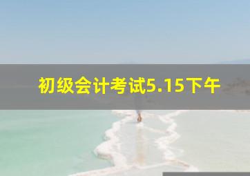 初级会计考试5.15下午