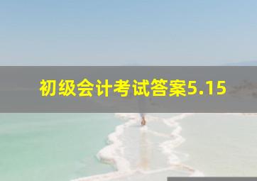 初级会计考试答案5.15