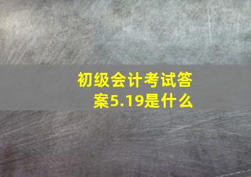 初级会计考试答案5.19是什么