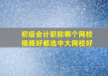 初级会计职称哪个网校视频好都选中大网校好