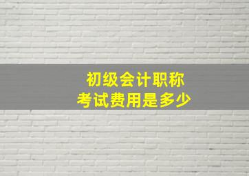 初级会计职称考试费用是多少