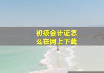 初级会计证怎么在网上下载