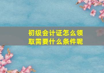 初级会计证怎么领取需要什么条件呢