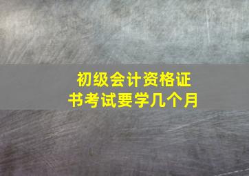 初级会计资格证书考试要学几个月