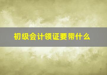 初级会计领证要带什么