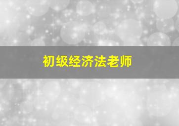 初级经济法老师