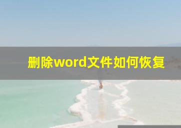 删除word文件如何恢复