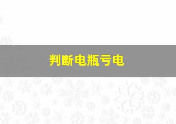 判断电瓶亏电