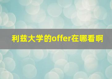 利兹大学的offer在哪看啊