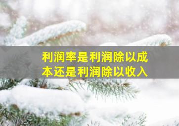 利润率是利润除以成本还是利润除以收入