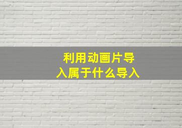 利用动画片导入属于什么导入