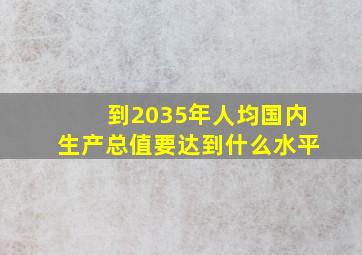 到2035年人均国内生产总值要达到什么水平