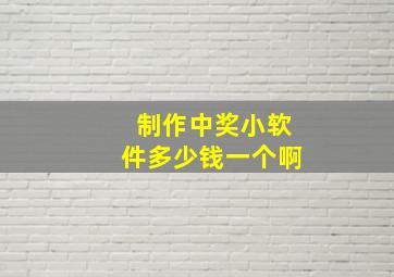 制作中奖小软件多少钱一个啊