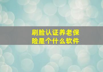 刷脸认证养老保险是个什么软件