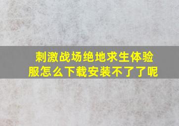 刺激战场绝地求生体验服怎么下载安装不了了呢