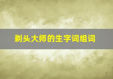 剃头大师的生字词组词