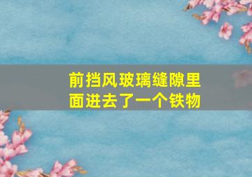 前挡风玻璃缝隙里面进去了一个铁物