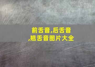 前舌音,后舌音,翘舌音图片大全