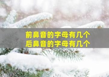 前鼻音的字母有几个后鼻音的字母有几个