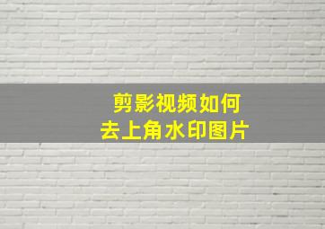 剪影视频如何去上角水印图片