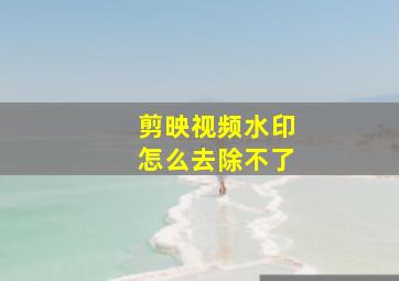 剪映视频水印怎么去除不了