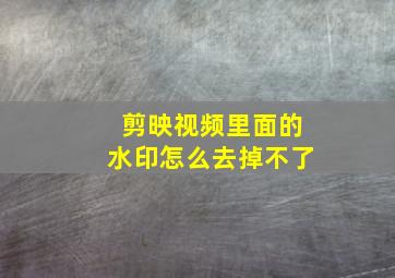 剪映视频里面的水印怎么去掉不了