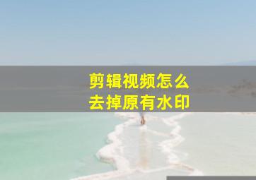 剪辑视频怎么去掉原有水印