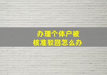 办理个体户被核准驳回怎么办