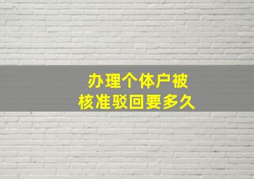 办理个体户被核准驳回要多久