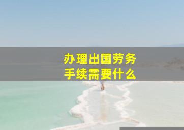 办理出国劳务手续需要什么