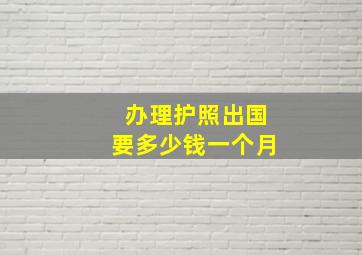 办理护照出国要多少钱一个月