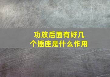 功放后面有好几个插座是什么作用