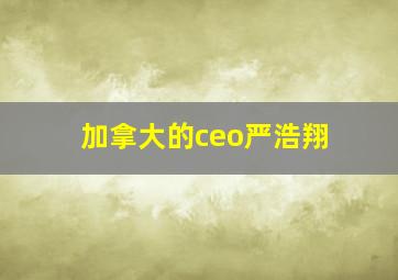 加拿大的ceo严浩翔